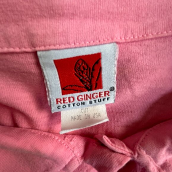 Red Ginger Cotton Stuff Womens Pink Long Sleeve Button-Up Top With Pockets USA - Picture 3 of 7